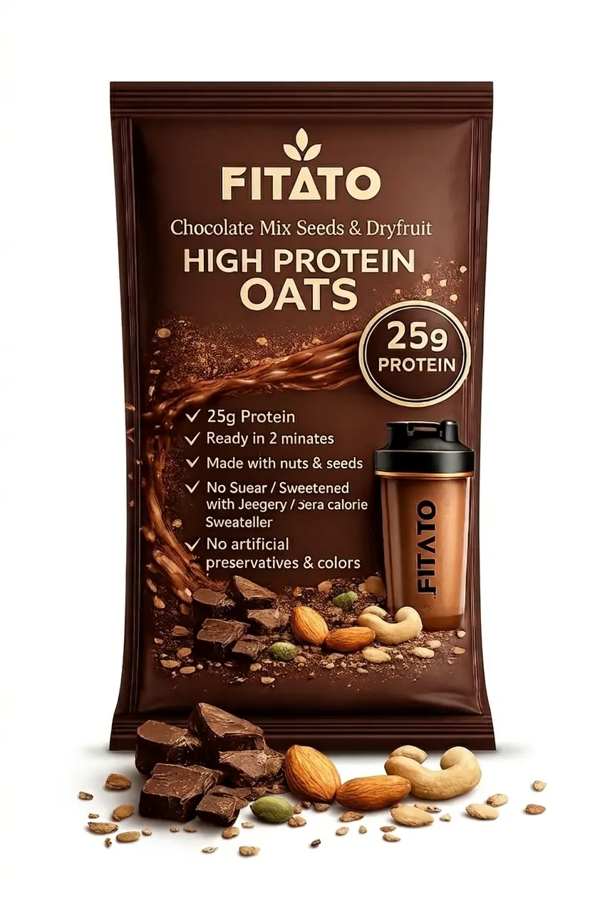 Fitato Chocolate Mix Seeds & Dryfruit Oats packaging